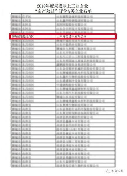 喜報(bào)！齊魯漆業(yè)再次入選評價(jià)A類企業(yè)名單